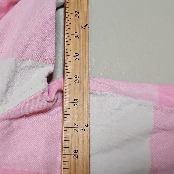 Aerie Pink and Cream Flannel Plaid Checkered Oversized Button Up Shirt XL - Picture 7 of 7